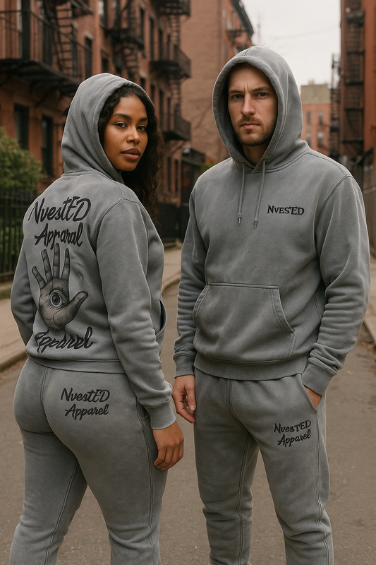 NvestED Apparel – Stone Grey Stack Bottoms Sweatsuit